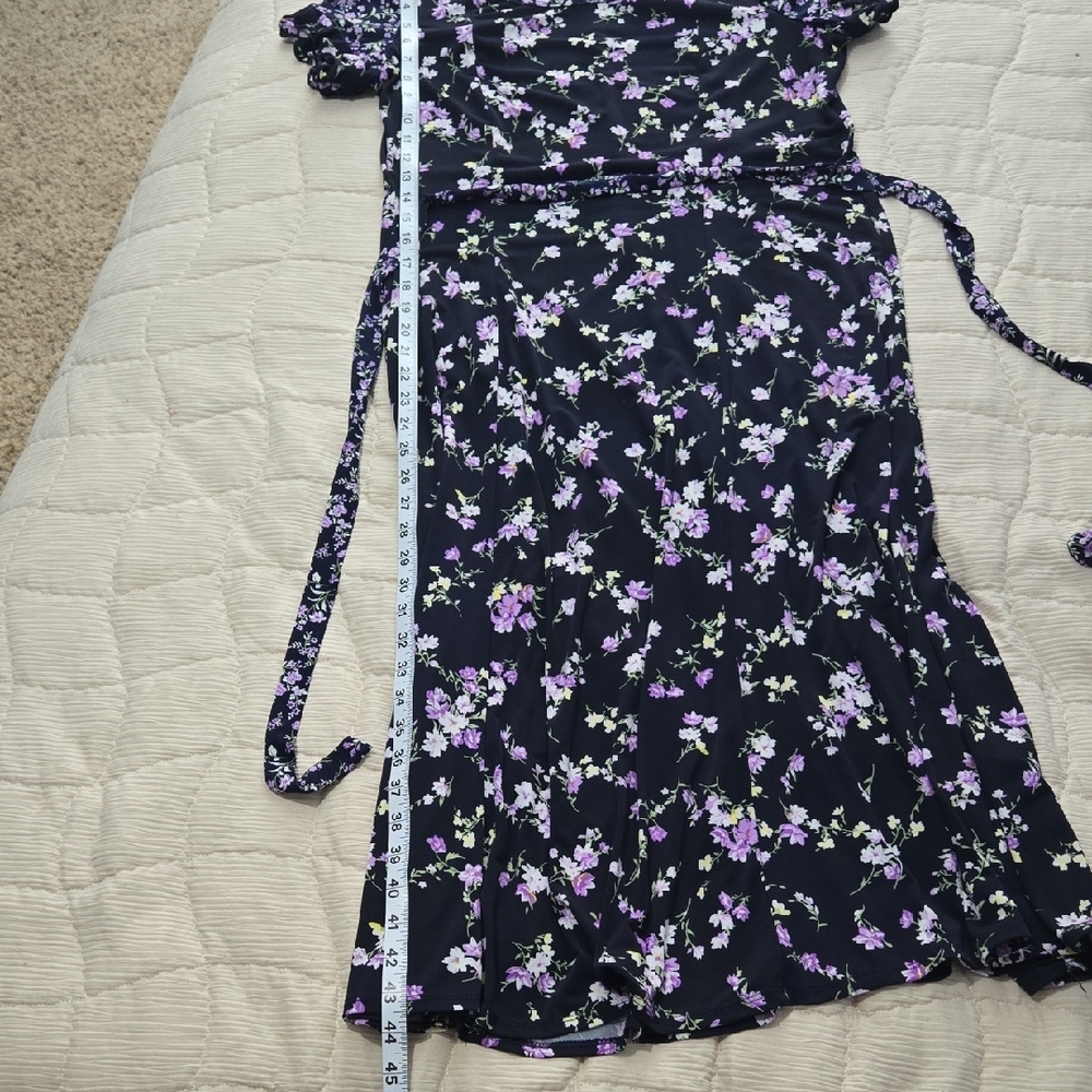 Perceptions Black Dress with Lavender and White Floral Print - Picture 6 of 8